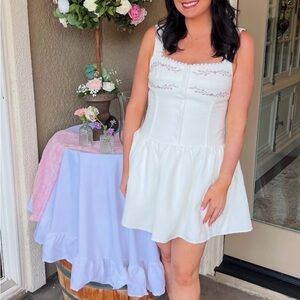 White drop waist dress